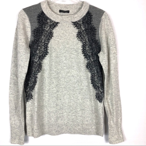J. Crew colorblock lace panel sweater - Picture 2 of 5